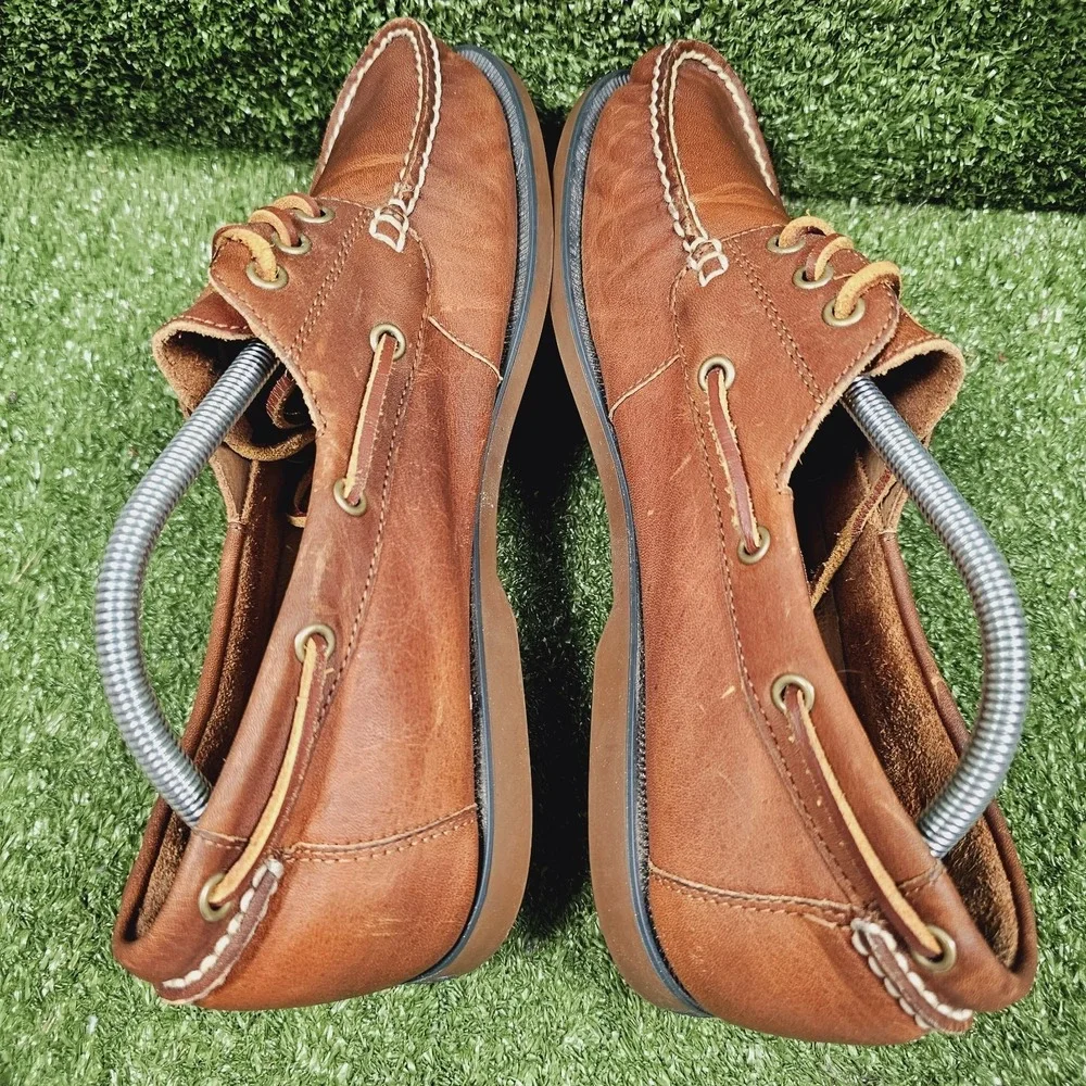 Polo Ralph Lauren Bienne Brown Leather Casual Boat Shoes Mens Size 10.5